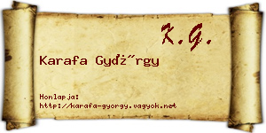 Karafa György névjegykártya